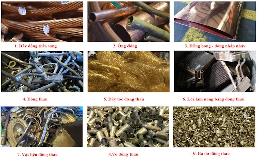 Thu mua phế liệu Đồng Các loại phế liệu đồng